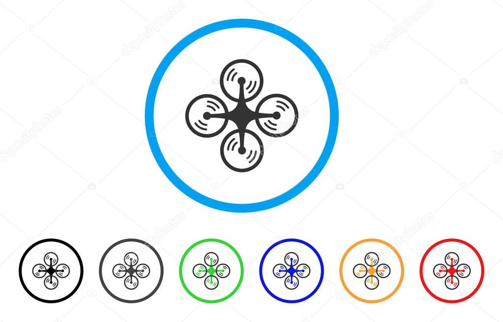 Flying Quadcopter Rounded Icon