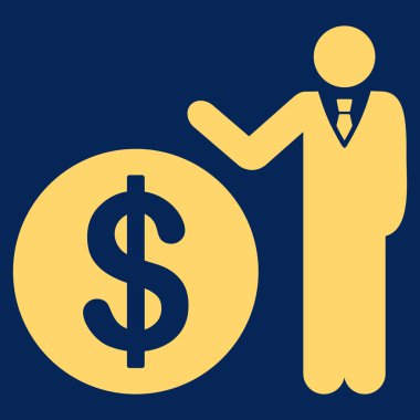 Bankacı düz vektör simgesi