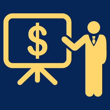 İş planı sunusu düz vektör simgesi