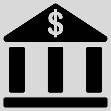 Banka Binası düz vektör simgesi
