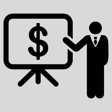 İş planı sunusu düz vektör simgesi