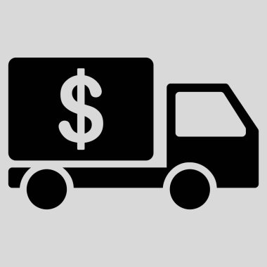 Nakit teslimat araba düz vektör simgesi