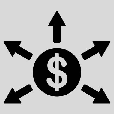 Doları Fişleri Paraya Çevirme oklar düz vektör simgesi