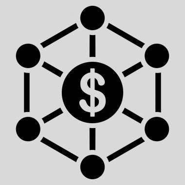 Finansal ağ düz vektör simgesi