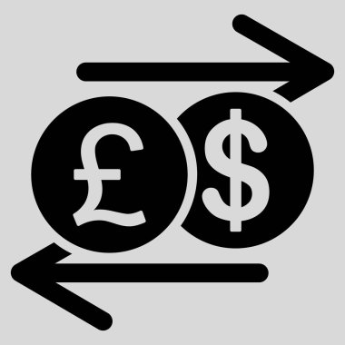 Pound dolar Satım düz vektör simgesi