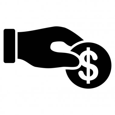 Doları bağış düz vektör simgesi