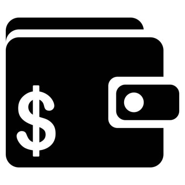Doları cüzdan düz vektör simgesi