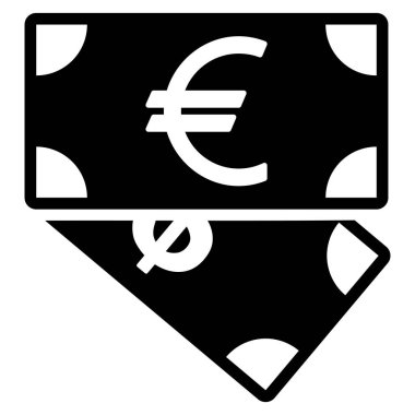Euro ve dolar banknotlar düz vektör simgesi