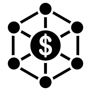 Finansal ağ düz vektör simgesi