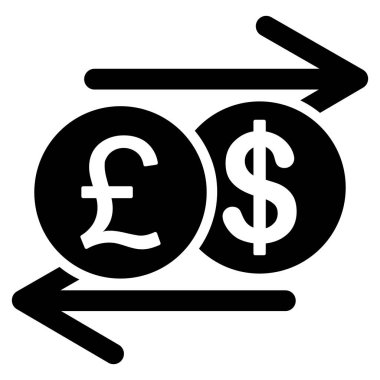 Pound dolar Satım düz vektör simgesi