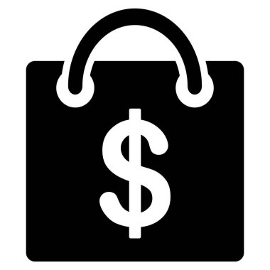 alışveriş poşeti düz vektör simgesi