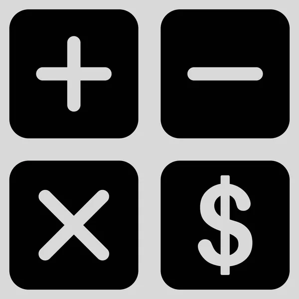 Finanzrechner flache Vektorsymbole — Stockvektor