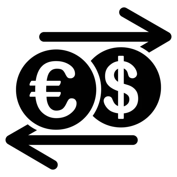 Dollarn Euro Exchange platt vektor-ikonen — Stock vektor