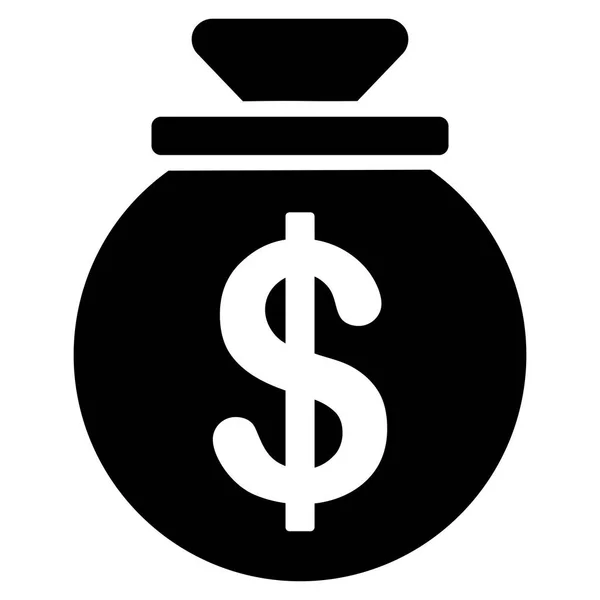 Dollar Money Bag Icône vectorielle plate — Image vectorielle