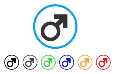 Erkek sembol yuvarlak simgesini