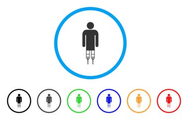 Adam koltuk değneği yuvarlak simge