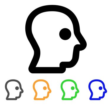 Kafa profil kontur simgesini