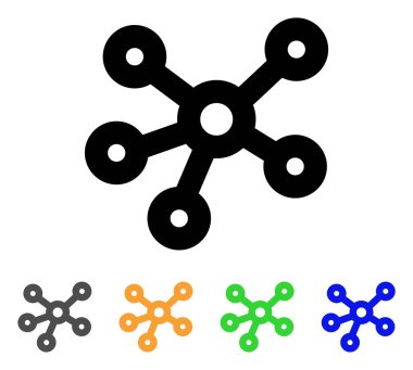 Hub bağlantılar kontur simgesini