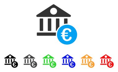 Euro bankacılık bina vektör simgesi