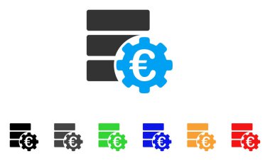 Euro mali veritabanı seçenekleri vektör simgesi