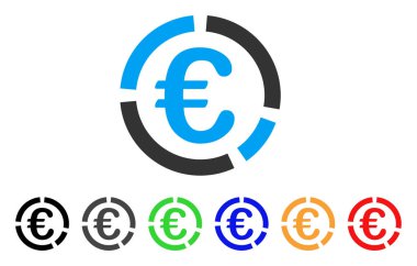 Euro mali diyagramı vektör simgesi