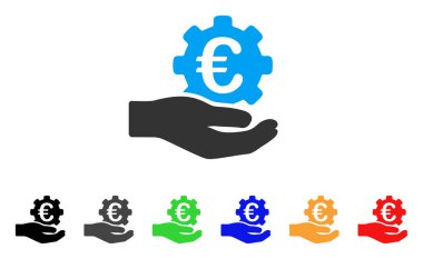 Euro dişli hizmet el vektör simgesi