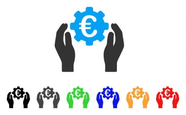 Euro sanayi bakım el vektör simgesi
