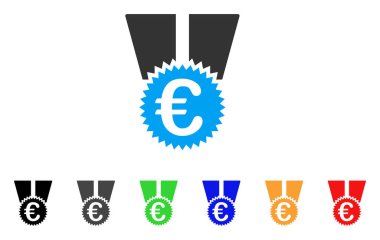 Euro madalya vektör simgesi