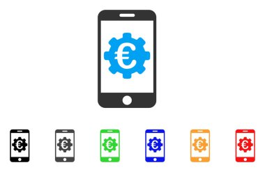 Euro mobil seçenekleri vektör simgesi