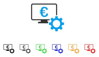 Euro Online Bank yapılandırma vektör simgesi