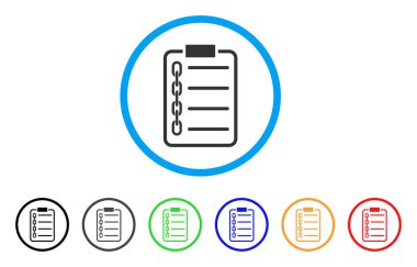 Blockchain sözleşme simgesi yuvarlak