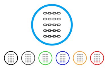 Blockchain listesi simgesini yuvarlak