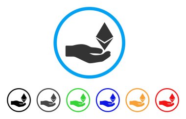 Ethereum teklif el yuvarlak simgesi