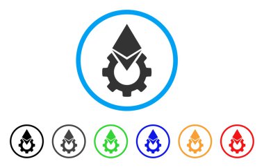 Ethereum araçlar dişli yuvarlak simgesi