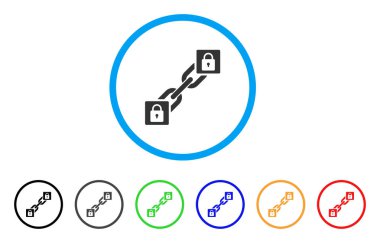 Kilit Blockchain yuvarlak simgesi
