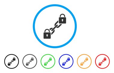 Kilit Blockchain yuvarlak simgesi