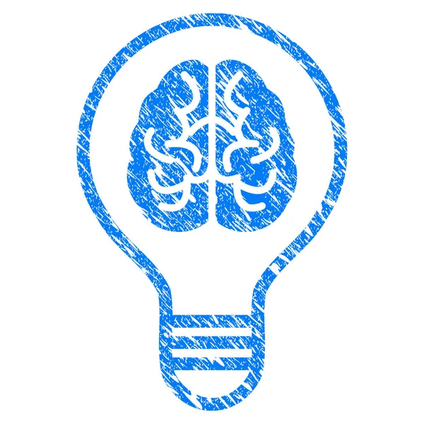 Brain Idea Bulb Grunge Icon — Stock Vector