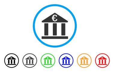 Euro banka Binası simgesi yuvarlak