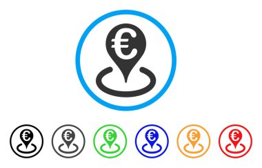 Euro banka harita işaretleyici yuvarlak simge