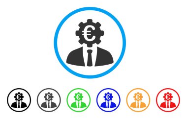 Euro bankacı yuvarlak simge