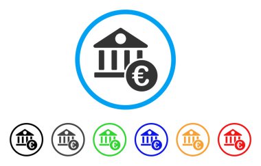 Euro bankacılık bina simgesini yuvarlak