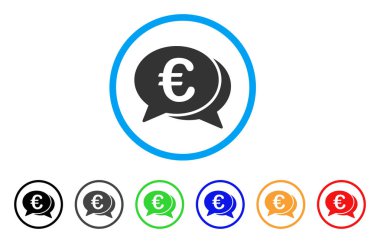 Euro mali işlemlerin yuvarlak simge