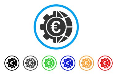 Euro Global endüstrisi yuvarlak simge