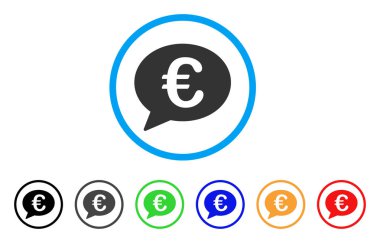 Euro ileti balon yuvarlak simgesi