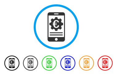 Euro mobil yapılandırma yuvarlak simge bankacılık