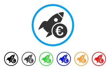 Euro başlangıç roket yuvarlak simge