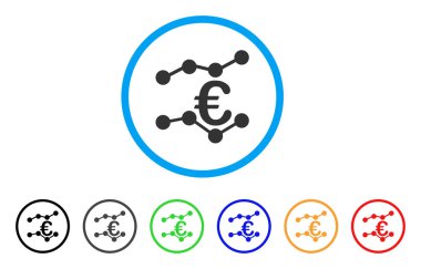 Euro eğilimleri yuvarlak simge