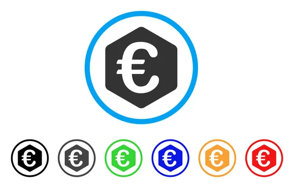 Euro Finance Icône arrondie — Image vectorielle