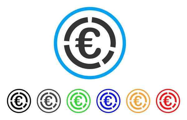 Euro financier arrondis icône du diagramme — Image vectorielle