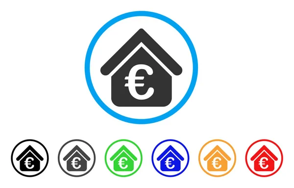 Euro Loan Real Estate arrondi icône — Image vectorielle